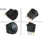 KCD1 20A 12V 220V Rocker Switch LED Dot Light Car Boat Round ON/OFF SPST Switch - Image 5