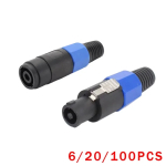 blue 4 Pin NL4FC Speaker Connector Locking Plug and Socket Male Docking Cable Connector Audio Adapter - Image 2