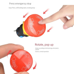 16mm Mounting Holes Latching Emergency Stop Push Button Switch Big/Small head YJ-LA16-11ZS-A - Image 3