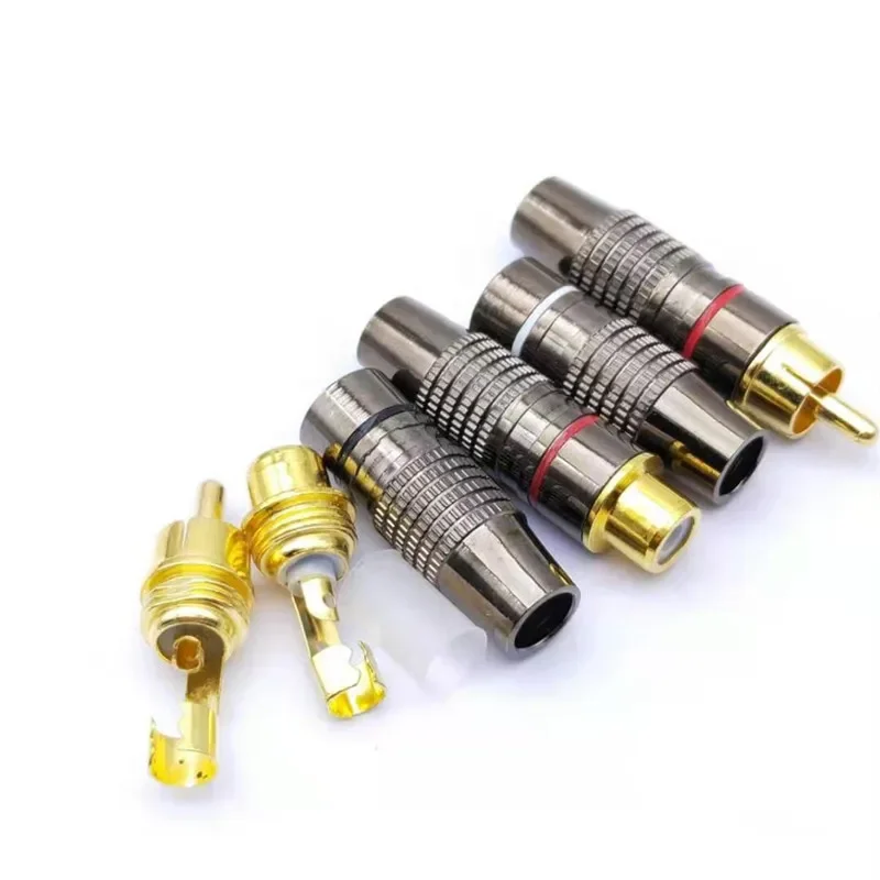 kf-S7bc64d35ec074db28f0735be940c8e0fg-2pcs-Gold-RCA-Male-Plug-Female-Jack-Solder-Audio-Video-Adapter-Connector-Male-to-Male-Convertor.webp Gold RCA Male Plug Female Jack Solder Audio Video Adapter Connector Male to Male Convertor for Coaxial Cable Balck Red - Image 1