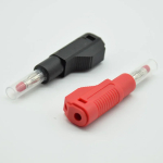 gun type insulation can be fold High current 32A fully enclosed 4mm pure copper banana plug with spring telescopic sheath holder - Image 3