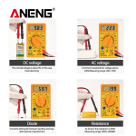 DT830B Digital Multimeter AC/DC LCD Mini Voltmeter Ammeter Ohm Tester 750/1000V High Safety Handheld Meter With Probe - Image 5