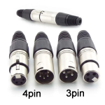 3 Pin 4 pin core XLR power Connector Adapter male female Audio Cable MIC Plug Jack Terminals Microphone Wire P1 - Image 2