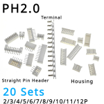 2.0mm Pitch PH Connector wire-board  Horizontal Straight Pin Header + Housing + Terminal 2/3/4/5/6/7/8/9/10/11/12P