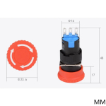 16mm Mounting Holes Latching Emergency Stop Push Button Switch Big/Small head YJ-LA16-11ZS-A - Image 5
