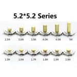 5.2x5.2mm Height From 1.5mm To 9mm Momentary Metal Tactical Push Button Switch SMT 4PIN Mini Key Button 260G Force