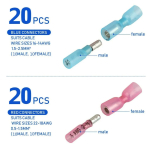 Heat Shrink Bullet Terminal Female Male Electrical Wire Connectors Splice Crimp Terminals 10-22AWG Waterproof Assortment - Image 2