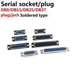 DB9 DB15 DB25 DB37 Hole/Pin Female/Male Blue Welded Connector RS232 serial port socket DB D-SUB adapter 9/15/25/37 pin