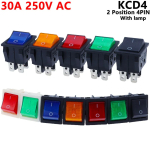 30A 250V AC High Current,ON/OFF,Special for Eelding Machine,KCD4,Sterling Silver Point,Rocker Power Button Switches