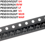 PESD24VS2UT U4 PESD2IVN24 BVW PESD36VS2UT LF PESD3V3L2BT V3 PESD3V3S2UT WU9 PESD3V3U1UT WAP sot23 esd diode smd