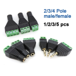 2/3/4 Pole Section 3.5mm audio Male female jack mono stereo connector DC free screw interface terminal block channel plug p - Image 3