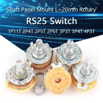 RS25 Band switch Shaft Panel Mount L=20mm 1P11T 2P4T 2P5T 2P6T 3P3T 3P4T 4P3T Rotary Switch Selector Band Pole Position Knob