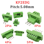 5.08mm Pitch  KF2EDG 2P/3/4/5Pin Through-wall Screw Terminals Block Wire Connector Bulkhead Male Femle Wall Terminals