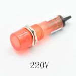 220V 12V 24VDC Mounting hole 10mm Signal Lamp Panel Mounting Neon Indicator Red Green orange Lights - Image 3