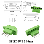 5.08mm Pitch KF2EDGWB Through-wall Screw Terminal Block Wire Connector  2-16Pin Pluggable Bulkhead Wall Terminal Plug Jack - Image 6
