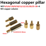M3 Brass Copper Hex Standoff Hexagon Pillar Column Male-Female External Screw Thread Spacer for PCB Motherboard