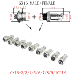GX12 GX16 GX20 2/3/4/5/6/7/8/9/10/12/14/15Pin Wire Connector Circular Plug Socket Aviation Socket Male+Female - Image 5