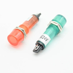 220V 12V 24VDC Mounting hole 10mm Signal Lamp Panel Mounting Neon Indicator Red Green orange Lights - Image 2