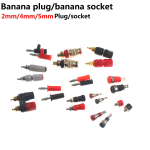 4mm Red&Black Banana Socket Professional Binding Post Nut Banana Plug Jack Connector Nickel Plated For 4mm