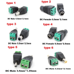 DC Male Female power supply Connector 5.5 x 2.1MM 5.5*2.5MM 3.5*1.35MM 5.5mm x 2.5mm Jack Adapter Plug for Led Strip Light p1 - Image 3