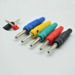 Type BP412 4mm Banana Plug 20A Copper Single needle High Current Insulated Shrouded Stackable Connector Soldering