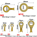 Open Barrel Wire Crimp Copper Terminal Connector- Non-Insulated Ring Lugs Crimp Cable Connector - Image 3
