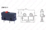 Micro Switch 10mm x 20mm Limit Switch 3 Pin/2 Pin 5A 250VAC ZW12 Series Tact Switch On Off - Image 2