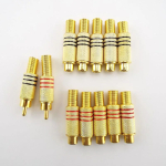 RCA Connector Plug Male female adapter Screws solder In-Line Jack Adapter Gold Plated Solder Type - Image 6