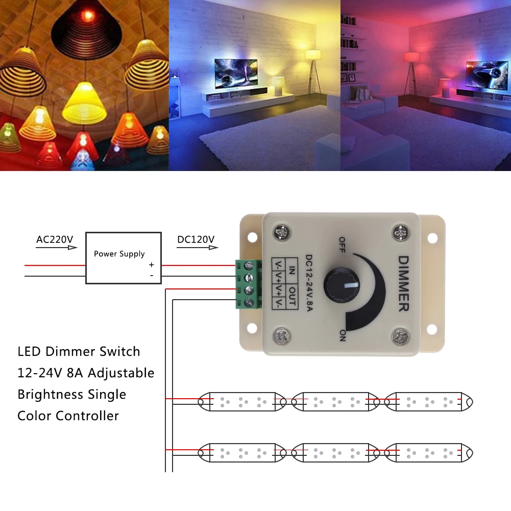 kf-Secf6827c527f461b82764a439d3454cc3-LED-Dimmer-Switch-Stepless-Dimming-Knob-Monochromatic-Dimmer-Controller-LED-Module-Replacement-Parts-Accessories.webp LED Dimmer Switch Stepless Dimming Knob Monochromatic Dimmer Controller LED Module Replacement Parts Accessories - Image 1