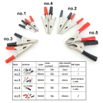 5A 50mm Red Black electric Alligator Crocodile clamp Clips Power Test Probe Lead Socket cable Connector banana Plug Metal p1 - Image 2