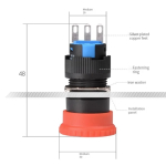16mm Mounting Holes Latching Emergency Stop Push Button Switch Big/Small head YJ-LA16-11ZS-A - Image 2