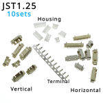 1.25MM Pitch  MICRO JST 1.25 2/3/4/5/6/7/8/9/10 Pin Connector Vertical / Horizontal SMD Pin Header + Housing + Terminal