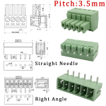 3.5mm Pitch KF2EDG 15EDG 2-12 Pin Pcb Screw Wire Terminal Block Right Angle/Straight Pin Male Plug Female Socket Connector - Image 6