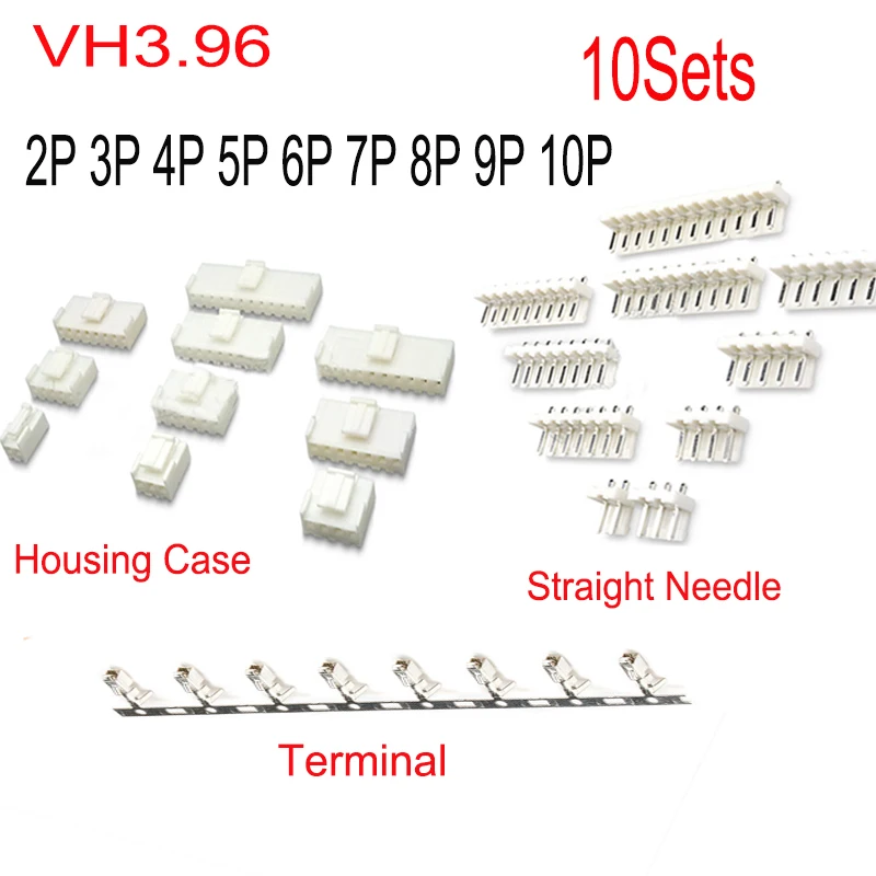 kf-Sf8d5c1fd2d9942e7881f8d0117aacc72b-10sets-VH3-96-3-96MM-2P-3P-4P-5P-6P-7P-8Pin-Male-Straight-Needle-Plug.webp VH3.96 3.96MM 2P 3P 4P 5P 6P 7P 8Pin Male Straight Needle Plug + Female Housing Case + Terminals Pin Connector - Image 1
