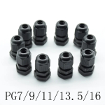 IP68 PG7 PG9 PG11 PG13.5 PG16 for 3-6.5mm-14mm Wire Cable CE Waterproof Nylon Plastic Cable Gland Connector