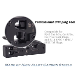 EZ-Type RJ45 Network Crimper - Crimp/Cut LAN CAT8/7/6A/6/5E (STP/UTP/With Tail Clip) & RJ11/12 TEL Modular Cable (AM-718) - Image 6