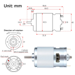 775 Motor DC 12V-24V 150W/288W Double Ball Bearing Spindle Motor 12000RPM DC Motor Large Torque High Power Low Noise Motor - Image 5
